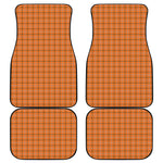 Halloween Tattersall Pattern Print Front and Back Car Floor Mats