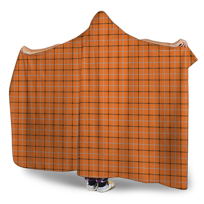 Halloween Tattersall Pattern Print Hooded Blanket