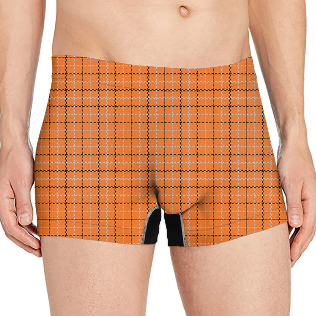 Halloween Tattersall Pattern Print Men's Boxer Briefs