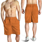 Halloween Tattersall Pattern Print Men's Shorts