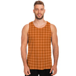 Halloween Tattersall Pattern Print Men's Tank Top