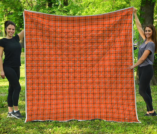 Halloween Tattersall Pattern Print Quilt
