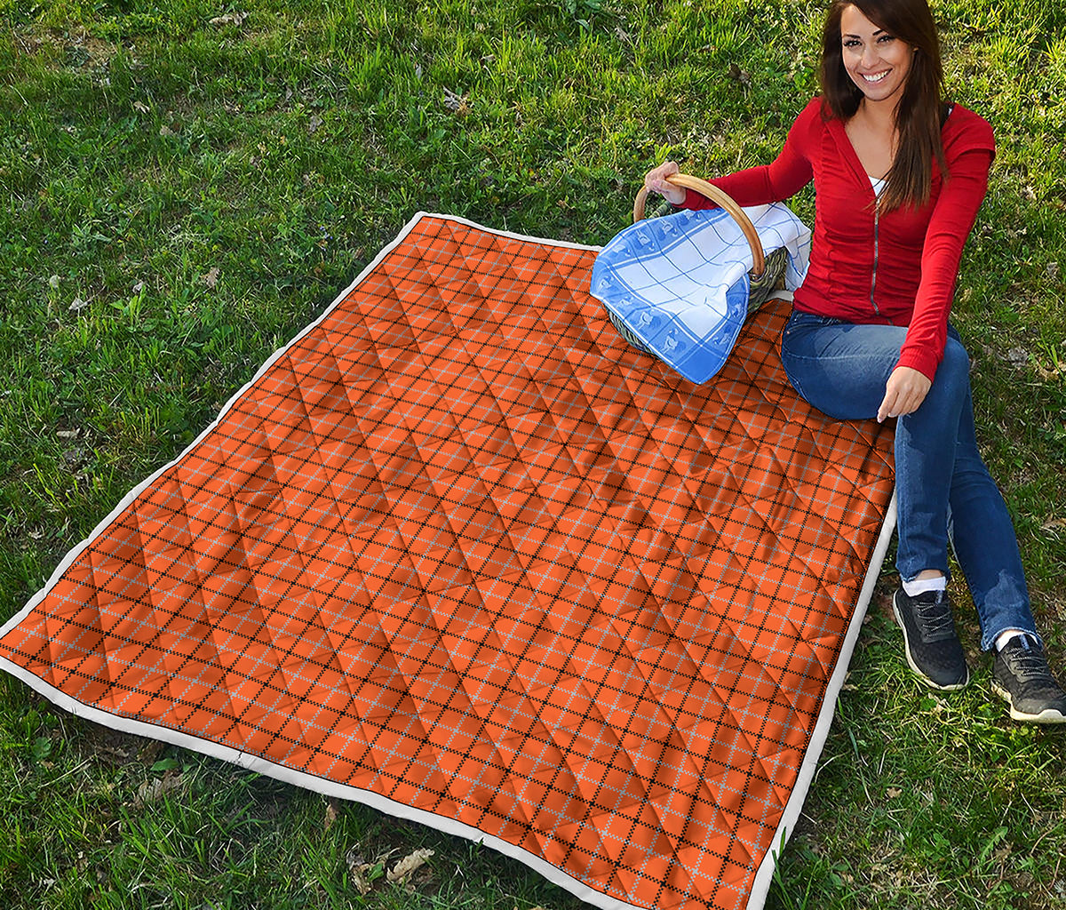 Halloween Tattersall Pattern Print Quilt