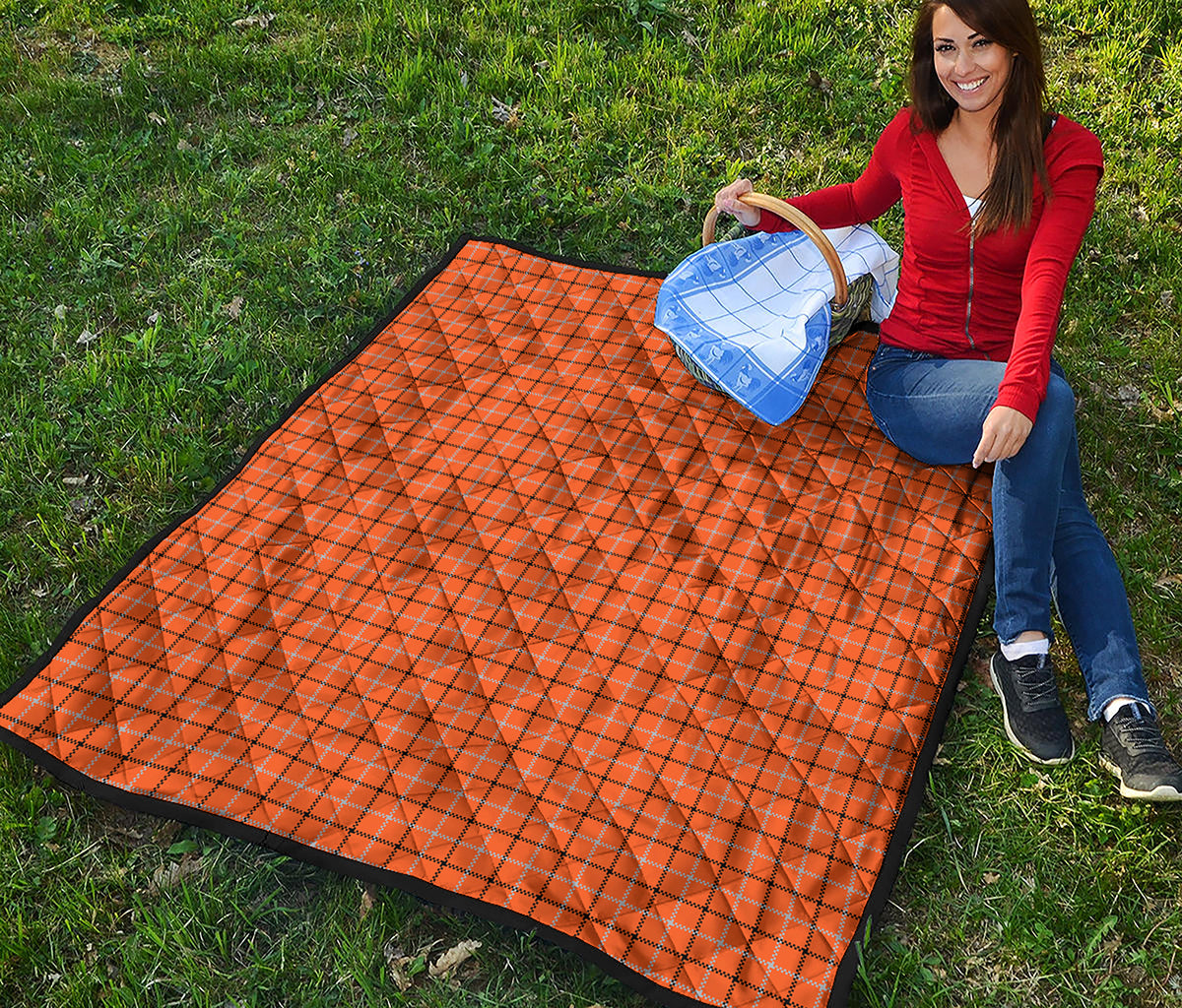 Halloween Tattersall Pattern Print Quilt