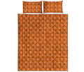 Halloween Tattersall Pattern Print Quilt Bed Set