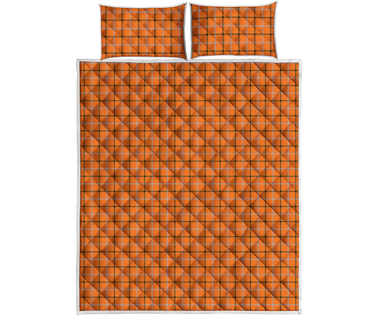 Halloween Tattersall Pattern Print Quilt Bed Set
