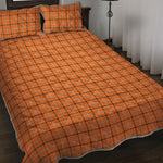 Halloween Tattersall Pattern Print Quilt Bed Set