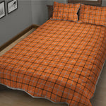Halloween Tattersall Pattern Print Quilt Bed Set
