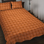 Halloween Tattersall Pattern Print Quilt Bed Set