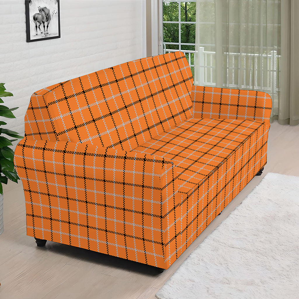 Halloween Tattersall Pattern Print Sofa Cover