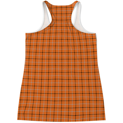 Halloween Tattersall Pattern Print Women's Racerback Tank Top