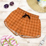 Halloween Tattersall Pattern Print Women's Shorts