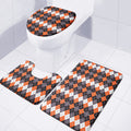 Halloween Themed Argyle Pattern Print 3 Piece Bath Mat Set