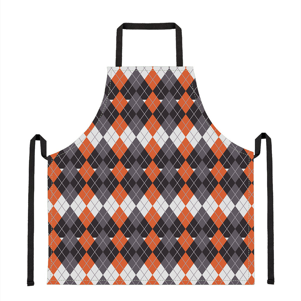 Halloween Themed Argyle Pattern Print Apron