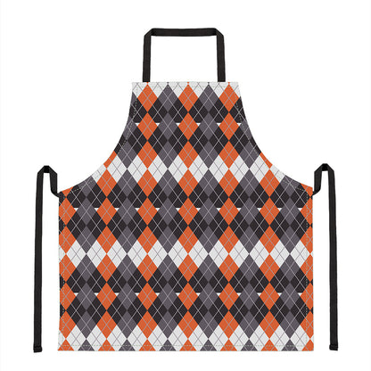 Halloween Themed Argyle Pattern Print Apron