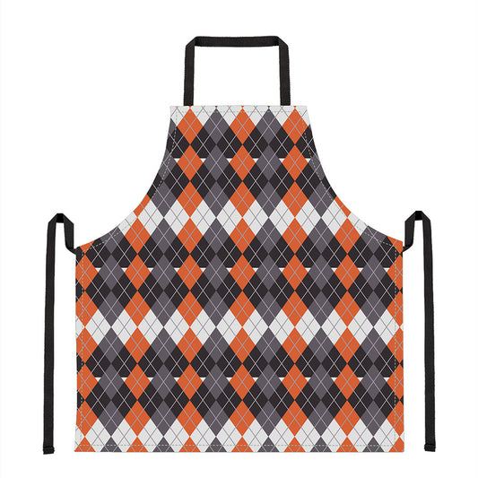 Halloween Themed Argyle Pattern Print Apron