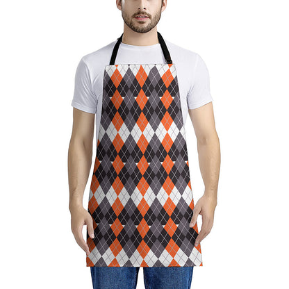 Halloween Themed Argyle Pattern Print Apron