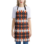 Halloween Themed Argyle Pattern Print Apron