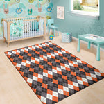 Halloween Themed Argyle Pattern Print Area Rug