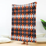 Halloween Themed Argyle Pattern Print Blanket