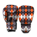 Halloween Themed Argyle Pattern Print Boxing Gloves