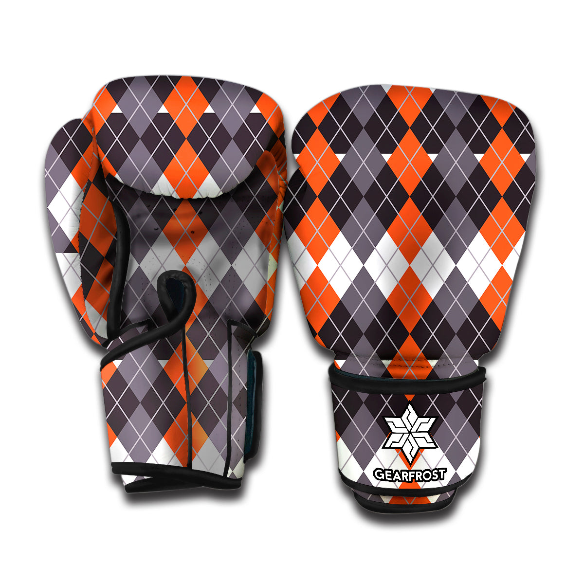Halloween Themed Argyle Pattern Print Boxing Gloves