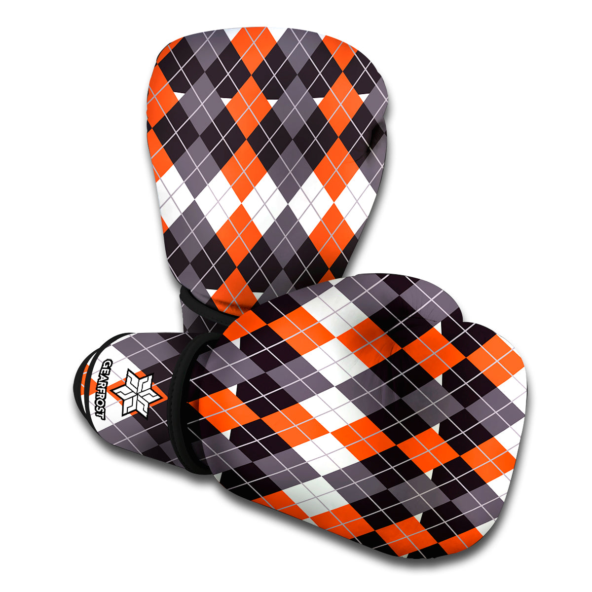 Halloween Themed Argyle Pattern Print Boxing Gloves