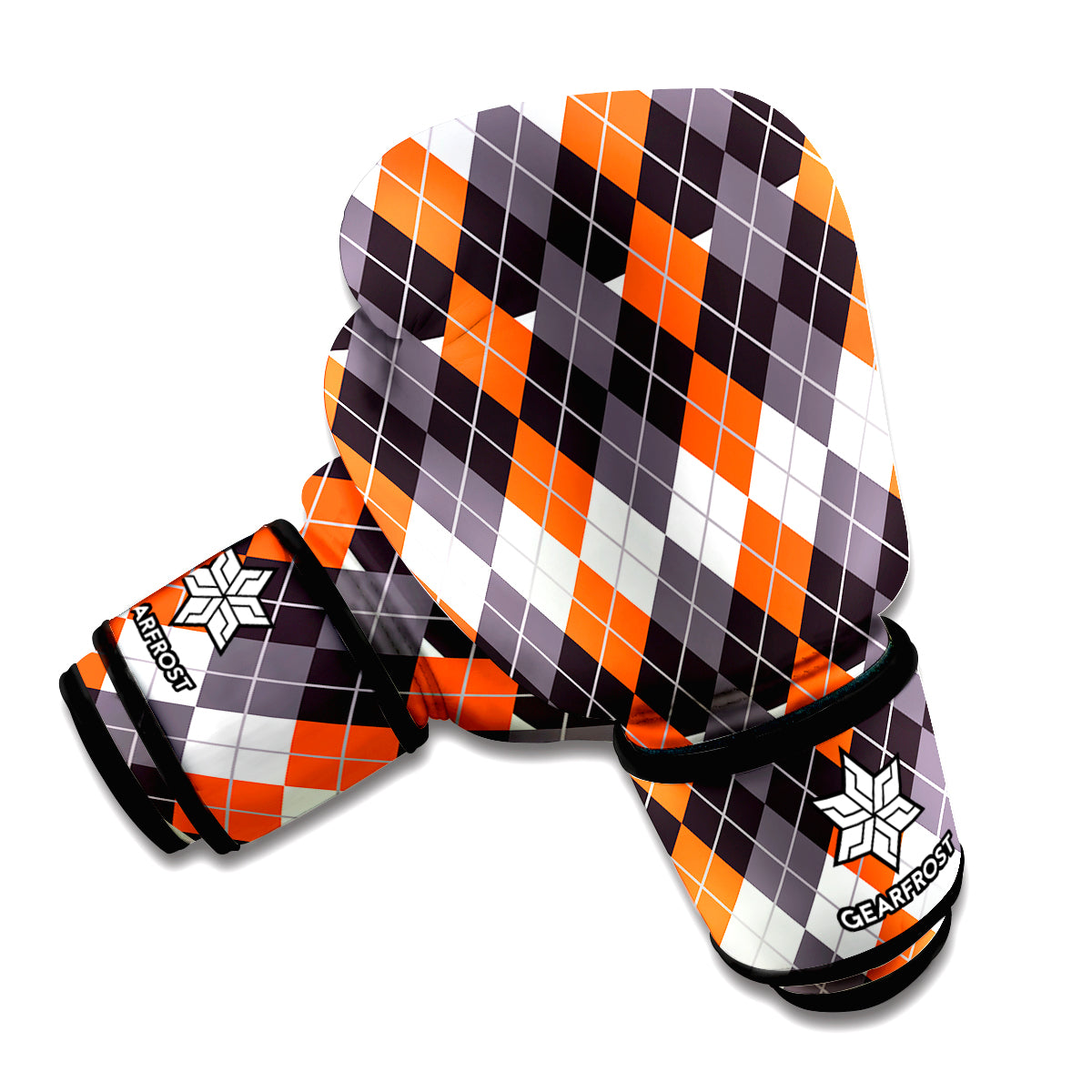 Halloween Themed Argyle Pattern Print Boxing Gloves