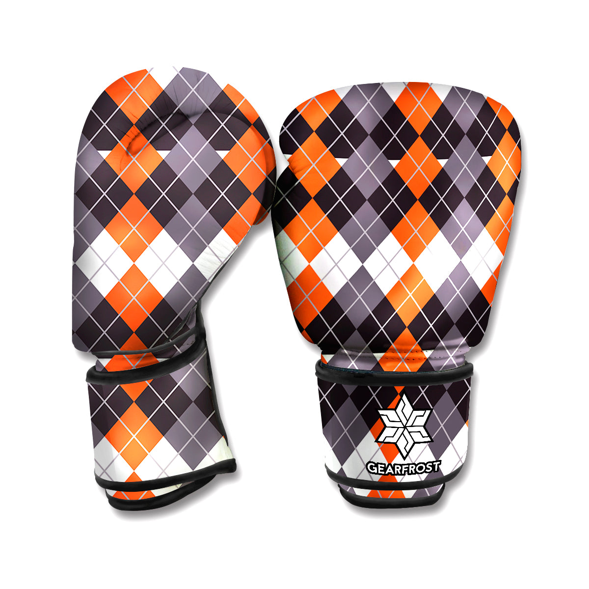 Halloween Themed Argyle Pattern Print Boxing Gloves