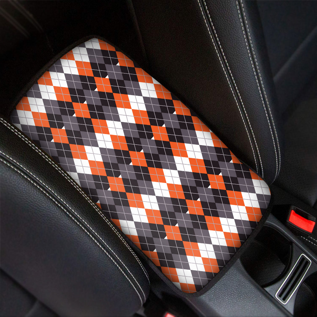 Halloween Themed Argyle Pattern Print Car Center Console Cover