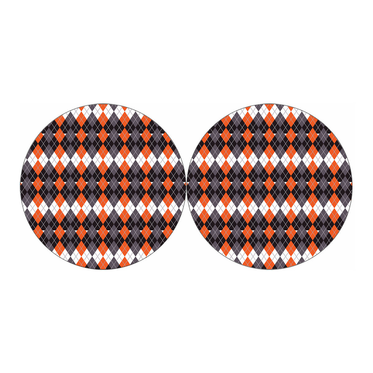 Halloween Themed Argyle Pattern Print Car Coasters