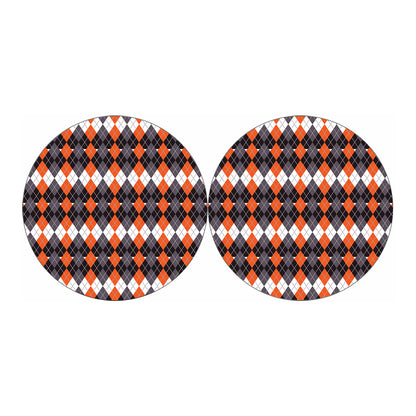 Halloween Themed Argyle Pattern Print Car Coasters