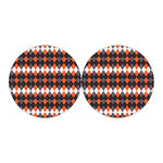 Halloween Themed Argyle Pattern Print Car Coasters