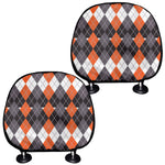 Halloween Themed Argyle Pattern Print Car Headrest Covers