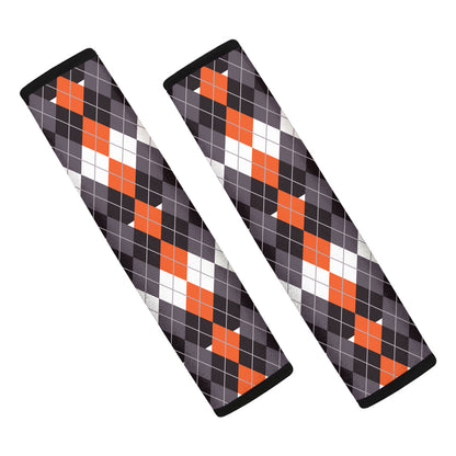 Halloween Themed Argyle Pattern Print Car Seat Belt Covers
