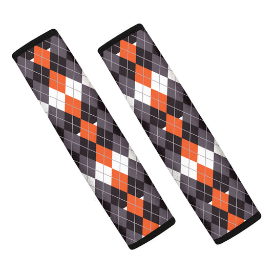Halloween Themed Argyle Pattern Print Car Seat Belt Covers
