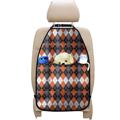 Halloween Themed Argyle Pattern Print Car Seat Organizers