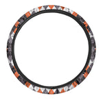 Halloween Themed Argyle Pattern Print Car Steering Wheel Cover