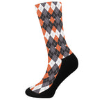 Halloween Themed Argyle Pattern Print Crew Socks