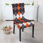 Halloween Themed Argyle Pattern Print Dining Chair Slipcover