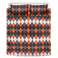 Halloween Themed Argyle Pattern Print Duvet Cover Bedding Set