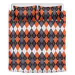 Halloween Themed Argyle Pattern Print Duvet Cover Bedding Set