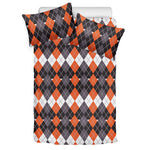 Halloween Themed Argyle Pattern Print Duvet Cover Bedding Set