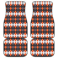 Halloween Themed Argyle Pattern Print Front and Back Car Floor Mats
