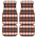 Halloween Themed Argyle Pattern Print Front and Back Car Floor Mats