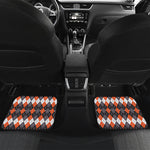 Halloween Themed Argyle Pattern Print Front and Back Car Floor Mats