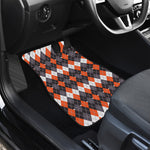 Halloween Themed Argyle Pattern Print Front and Back Car Floor Mats