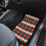 Halloween Themed Argyle Pattern Print Front and Back Car Floor Mats