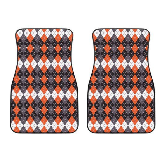 Halloween Themed Argyle Pattern Print Front Car Floor Mats