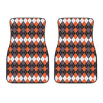 Halloween Themed Argyle Pattern Print Front Car Floor Mats